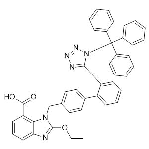 2-ethoxy-1-((2'-(1-trityl-1H-tetrazol-5-yl)-[1,1'-biphenyl]-4-yl)methyl)-1H-benzo[d]imidazole-7-carboxylic acid