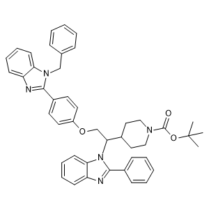 tert-Butyl 4-(2-(4-(1-benzyl-1H-benzo[d]imidazol-2-yl)phenoxy)-1-(2-phenyl-1H-benzo[d]imidazol-1-yl)ethyl)piperidine-1-carboxylate
