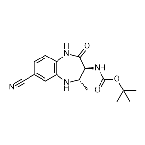 tert-Butyl ((3S,4S)-7-cyano-4-methyl-2-oxo-2,3,4,5-tetrahydro-1H-benzo[b][1,4]diazepin-3-yl)carbamate