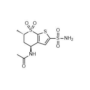 N-((4S,6S)-6-methyl-7,7-dioxido-2-sulfamoyl-5,6-dihydro-4H-thieno[2,3-b]thiopyran-4-yl)acetamide