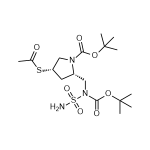 (2S,4S)-tert-butyl 4-(acetylthio)-2-((tert-butoxycarbonyl(sulfamoyl)amino)methyl)pyrrolidine-1-carboxylate