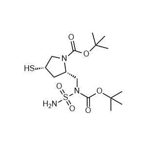 (2S,4S)-tert-butyl 2-((tert-butoxycarbonyl(sulfamoyl)amino)methyl)-4-mercaptopyrrolidine-1-carboxylate