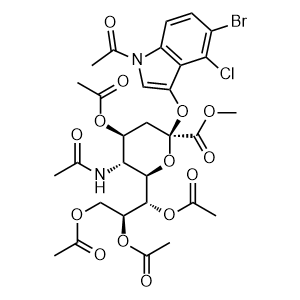 (1S,2S)-1-((2R,3R,4S,6S)-3-acetamido-4-acetoxy-6-((1-acetyl-5-bromo-4-chloro-1H-indol-3-yl)oxy)-6-(methoxycarbonyl)tetrahydro-2H-pyran-2-yl)propane-1,2,3-triyl triacetate
