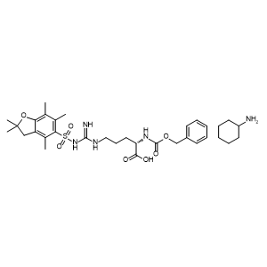 cyclohexanamine N2-((benzyloxy)carbonyl)-N<font face="Symbol">w</font>-((2,2,4,6,7-pentamethyl-2,3-dihydrobenzofuran-5-yl)sulfonyl)-L-argininate