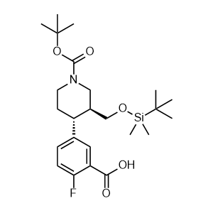5-[(3S,4R)-1-[(tert-butoxy)carbonyl]-3-{[(tert-butyldimethylsilyl)oxy]methyl}piperidin-4-yl]-2-fluorobenzoic acid