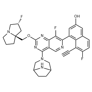 4-(4-(3,8-Diazabicyclo[3.2.1]octan-3-yl)-8-fluoro-2-(((2R,7aS)-2-fluorohexahydro-1H-pyrrolizin-7a-yl)methoxy)pyrido[4,3-d]pyrimidin-7-yl)-5-ethynyl-6-fluoronaphthalen-2-ol