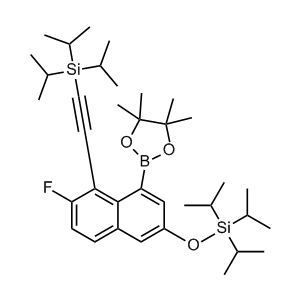 ((6-Fluoro-4-(4,4,5,5-tetramethyl-1,3,2-dioxaborolan-2-yl)-5-((triisopropylsilyl)ethynyl)naphthalen-2-yl)oxy)triisopropylsilane
