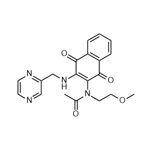 N-(1,4-dioxo-3-(pyrazin-2-ylmethylamino)-1,4-dihydronaphthalen-2-yl)-N-(2-methoxyethyl)acetamide