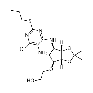2-(((3aR,4S,6R,6aS)-6-((5-Amino-6-chloro-2-(propylthio)pyrimidin-4-yl)amino)-2,2-dimethyltetrahydro-3aH-cyclopenta[d][1,3]dioxol-4-yl)oxy)ethanol