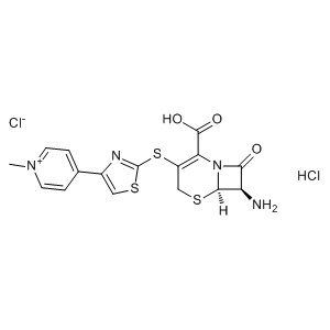 4-(2-(((6R,7R)-7-Amino-2-carboxy-8-oxo-5-thia-1-azabicyclo[4.2.0]oct-2-en-3-yl)thio)thiazol-4-yl)-1-methylpyridin-1-ium chloride hydrochloride