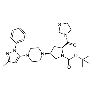 (2S,4S)-4-[4-(3-Methyl-1-phenyl-1H-pyrazol-5-yl)-1-piperazinyl]-2-(3-thiazolidinylcarbonyl)-1-pyrrolidinecarboxylic acid tert-butyl ester