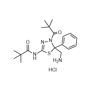 N-(5-(aminomethyl)-5-phenyl-4-pivaloyl-4,5-dihydro-1,3,4-thiadiazol-2-yl)pivalamide hydrochloride