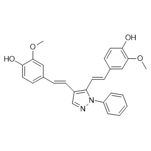 4,4'-((1-phenyl-1H-pyrazole-3,5-diyl)bis(ethene-2,1-diyl))bis(2-methoxyphenol)