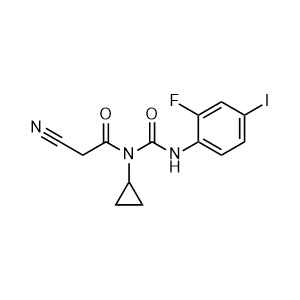 2-Cyano-N-cyclopropyl-N-((2-fluoro-4-iodophenyl)carbamoyl)acetamide
