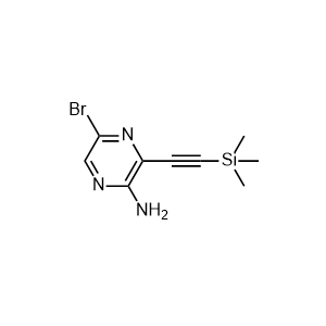 5-bromo-3-(2-(trimethylsilyl)ethynyl)pyrazin-2-amine