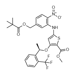 (R)-methyl 5-(2-nitro-5-(pivaloyloxymethyl)phenylamino)-3-(1-(2-(trifluoromethyl)phenyl)ethoxy)thiophene-2-carboxylate