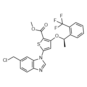 (R)-methyl 5-(6-(chloromethyl)-1H-benzo[d]imidazol-1-yl)-3-(1-(2-(trifluoromethyl)phenyl)ethoxy)thiophene-2-carboxylate