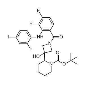 (R)-tert-butyl 2-(1-(3,4-difluoro-2-((2-fluoro-4-iodophenyl)amino)benzoyl)-3-hydroxyazetidin-3-yl)piperidine-1-carboxylate