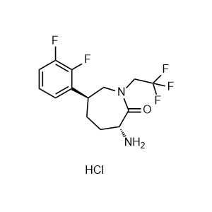 (3R,6S)-3-Amino-6-(2,3-difluorophenyl)-1-(2,2,2-trifluoroethyl)azepan-2-one (hydrochloride)