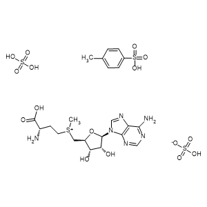 (2S)-2-Amino-4-((((2S,3S,4R,5R)-5-(6-amino-9H-purin-9-yl)-3,4-dihydroxytetrahydrofuran-2-yl)methyl)(methyl)sulfonio)butanoate 4-methylbenzenesulfonate bis(sulfate)